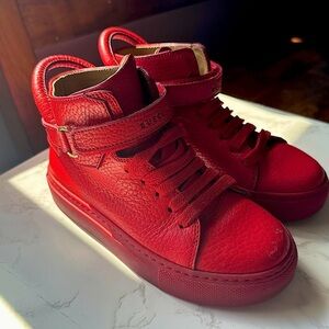 Buscemi 100mm Red Leather Sneakers - Toddler Size 12